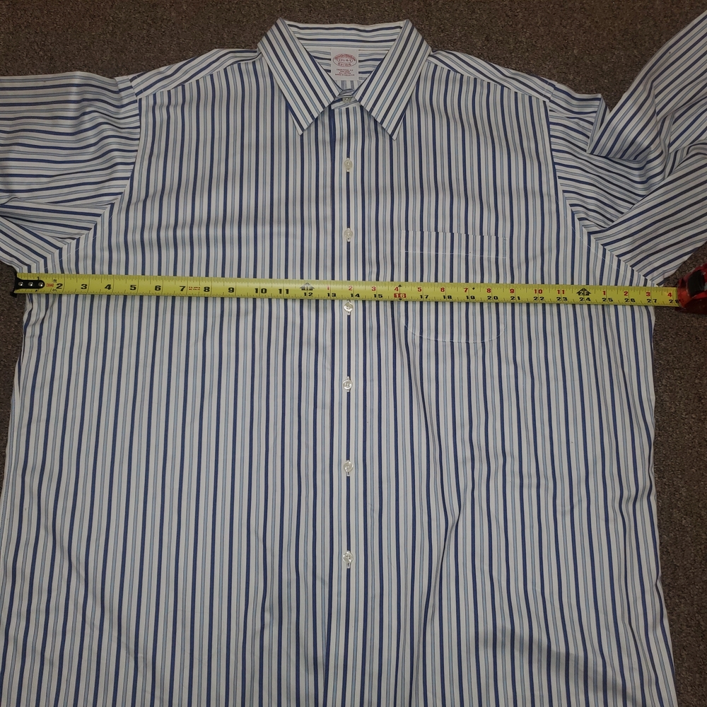 Brooks Brothers Mens 17.5-4/5 Non-Iron Traditional Fit Stripe Dress Shirt - Picture 4 of 9